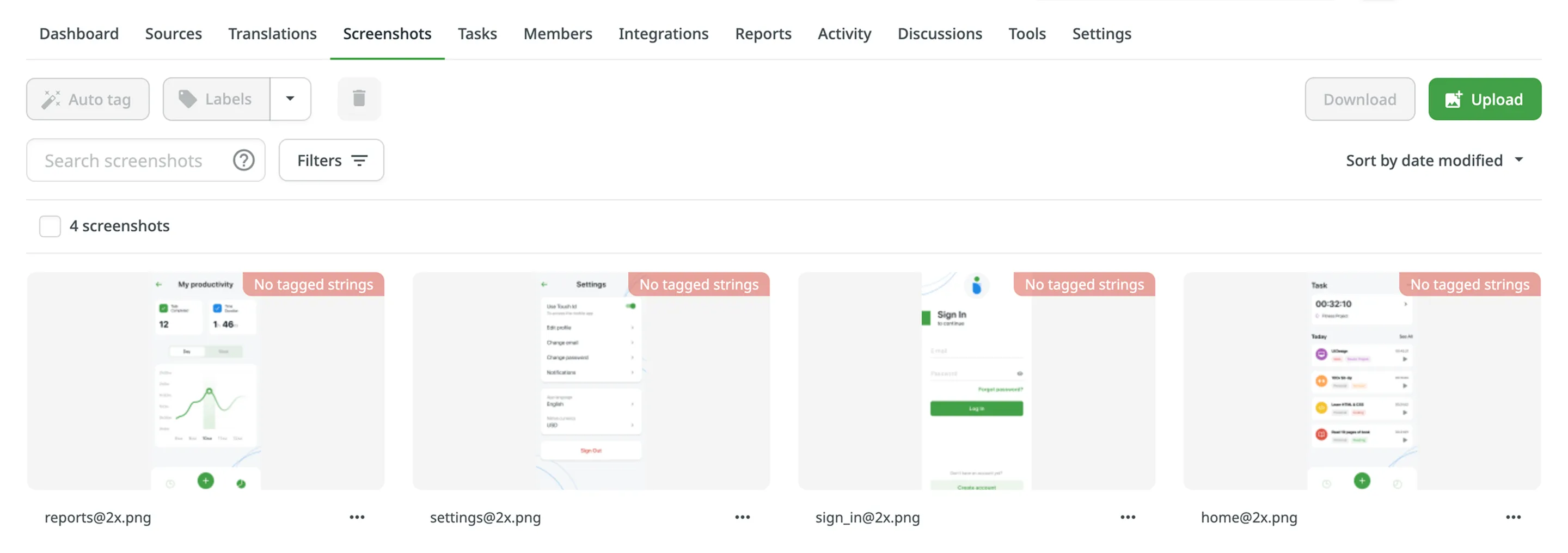 Screenshots List